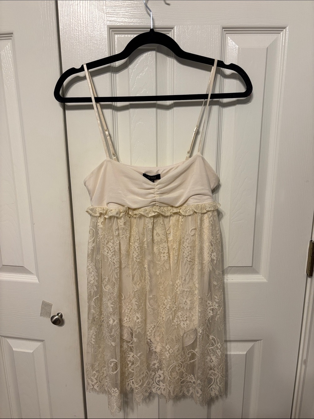 AFRM Aria Sheer Lace Babydoll Mini Dress